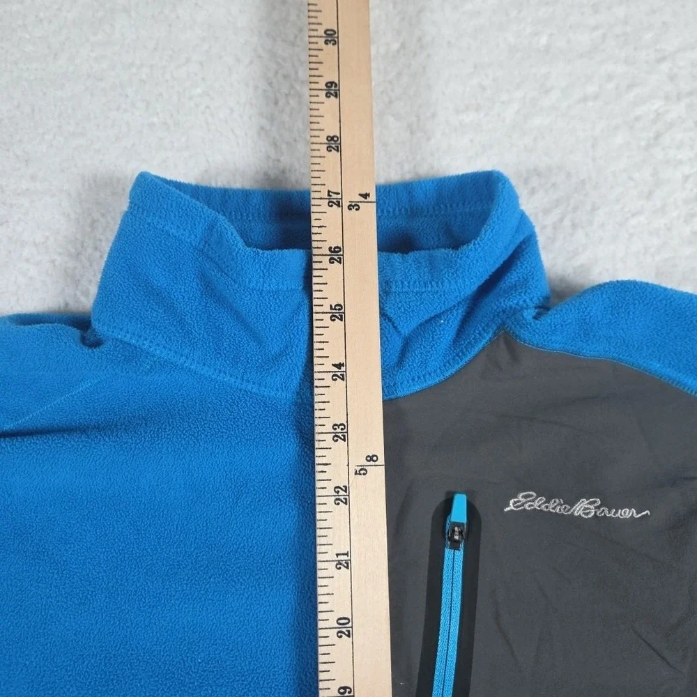 Eddie Bauer Sweater Mens Small Blue First Ascent Fleece Quarter‎ Zip